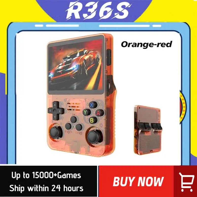 

128GB R36S Retro Game Console - 3.5" IPS Screen, 5000+ Classic Games, Linux System,Portable Handheld Player for Kids & Adults