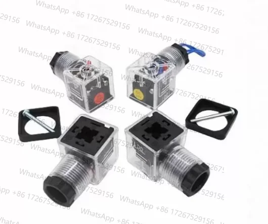 5pcs Hydraulic Solenoid Valve Plug With Lamp Plug Dc24v Electromagnet Junction Box Indicator Junction Box Ac220V Accessories