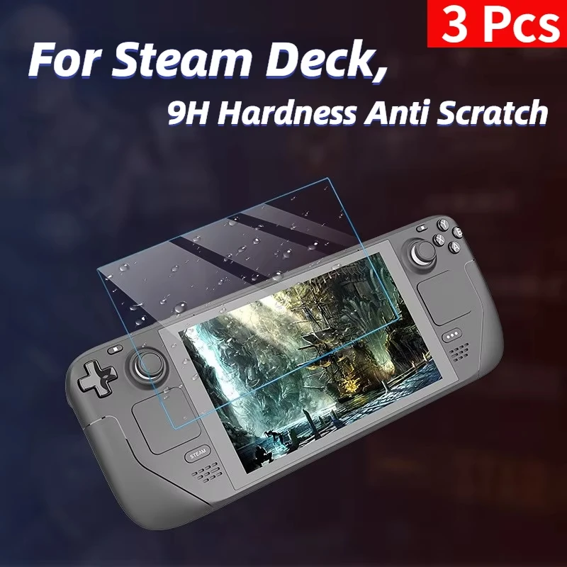 Steam Deck/Steam Deck Oled Tempered Glass Screen Protector 2.5D Curved Edge 9H Hardness Shatterproof Anti-Scratch HD Bubble-Free
