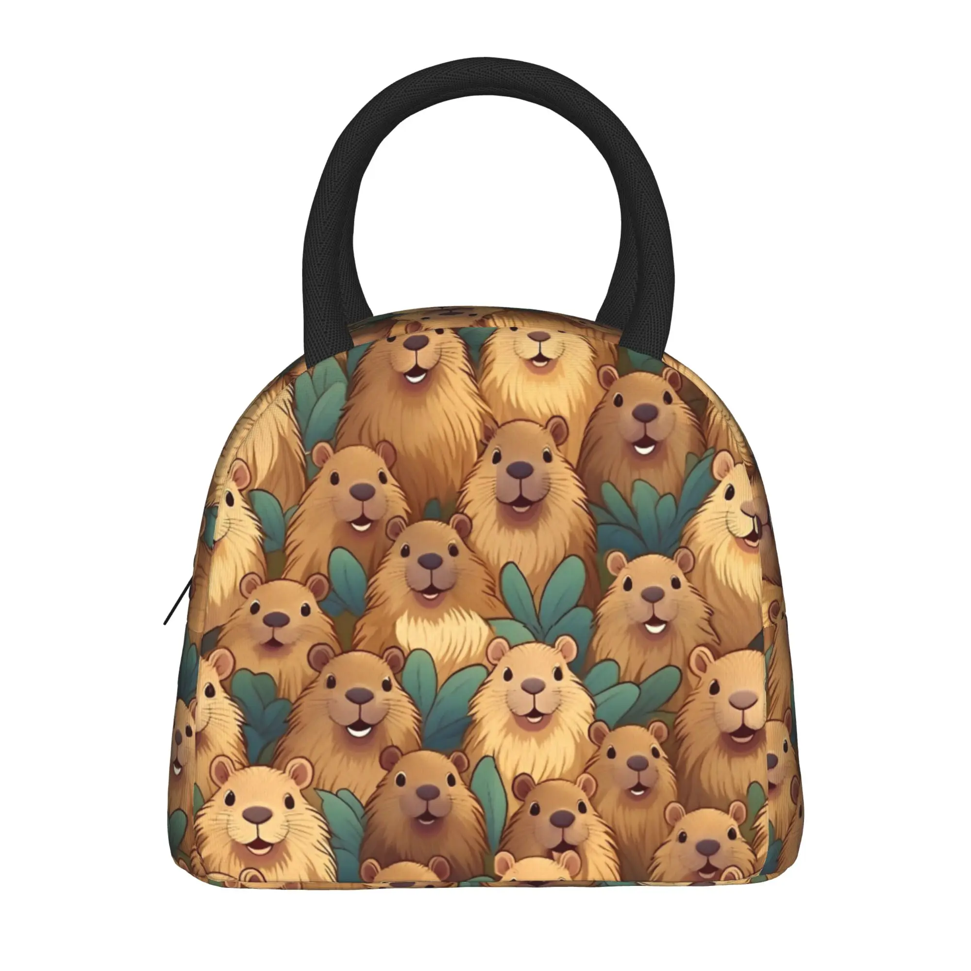 Cute Capybara Cartoon  Insulated Lunch Bags Cooler Bag Meal Container  High Capacity Tote Lunch Box Bento Pouch Work  Outdoor