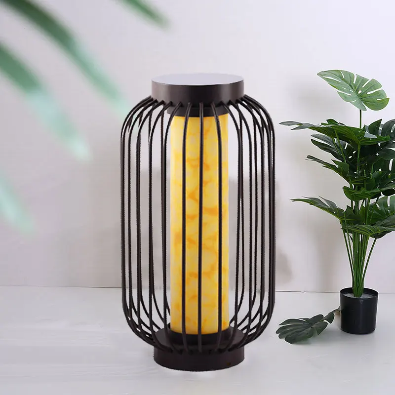 New Design Chinese Style Lawn Lamp Wrought Iron Birdcage Light Outdoor Courtyard Garden Villa Decorative Waterproof Lamps