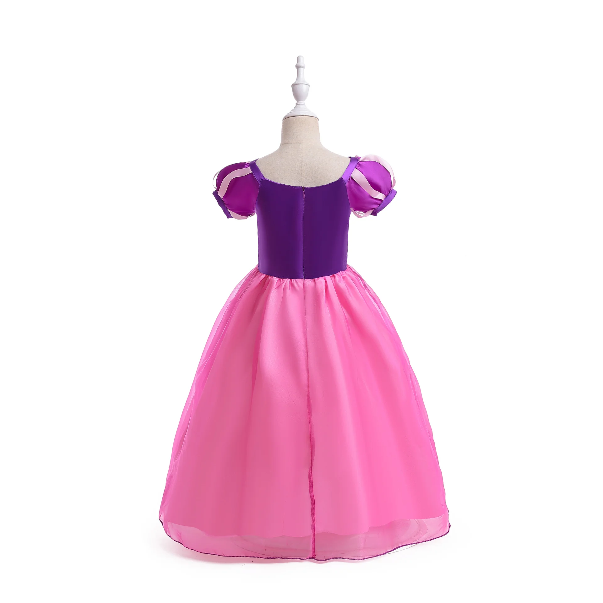 Rapunzel Princess Dress Costume For Kids Girls Halloween Cosplay Puff Sleeve Birthday Party Dresses Gowns Children 1-10Y Clothes image 4