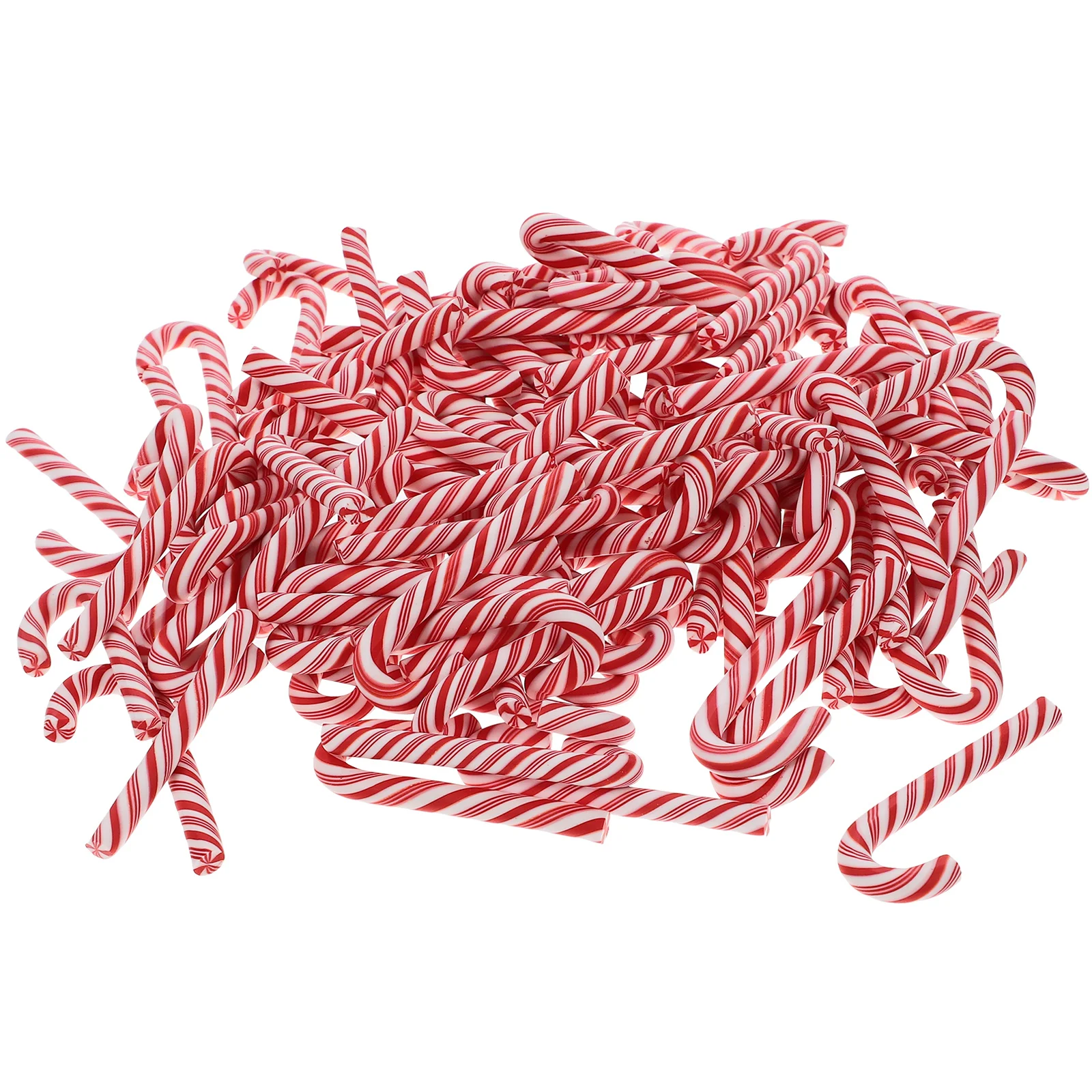 100 Pcs Simulated Polymer Clay Candy Cane Accessories DIY Charms Hair -function Headdress Decor Resin Accessory