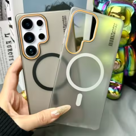 Slim Matte Candy Magsafe Magnetic Barcode Case For Samsung S25 S24 S23 S22 S21 Plus Ultra Note20 Ultra A56 A36 A16 A06 A55 A35