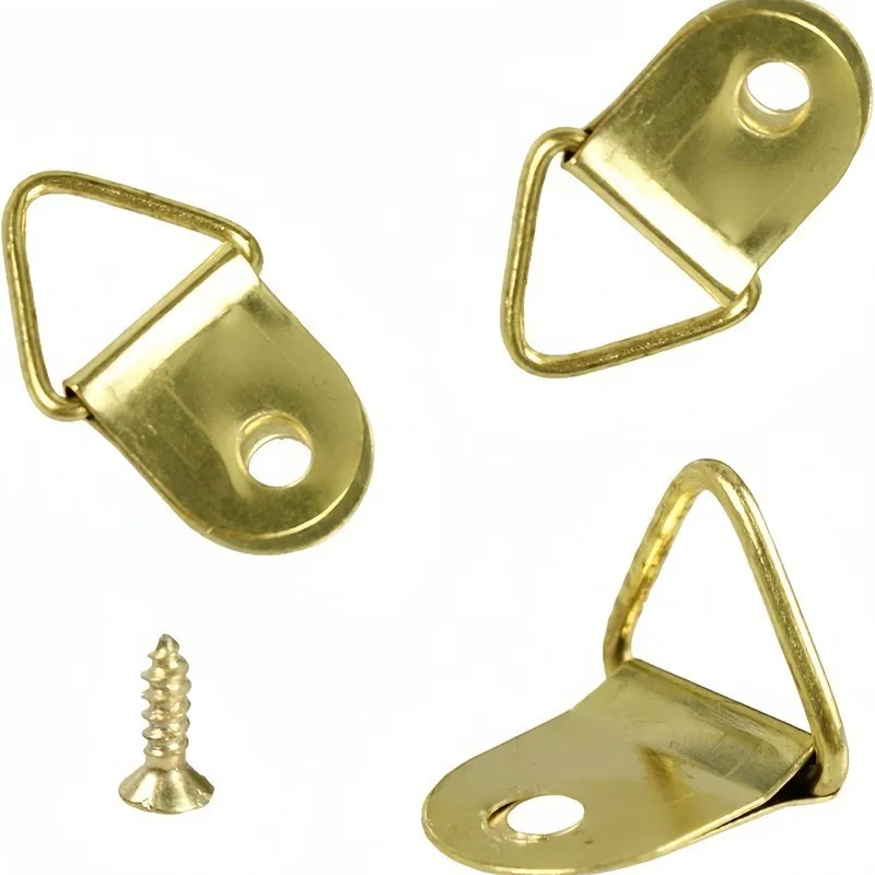 12Pcs Gold Triangle Hangers with 12 Screws, Mini Wall Hooks for Small Picture Frame Document Art Photo