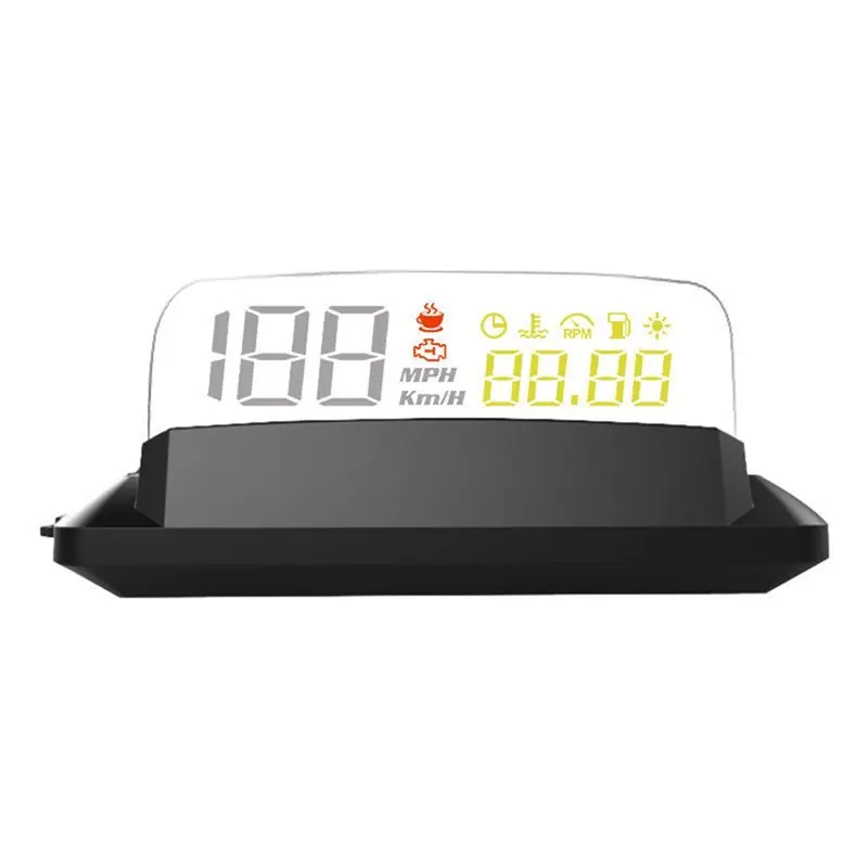 A48P-OBD2 Mirror HUD Car Head Up Display Digital Speed Speedometer Projector Warning Oil Temperature Turbo Pressure Auto Gauge