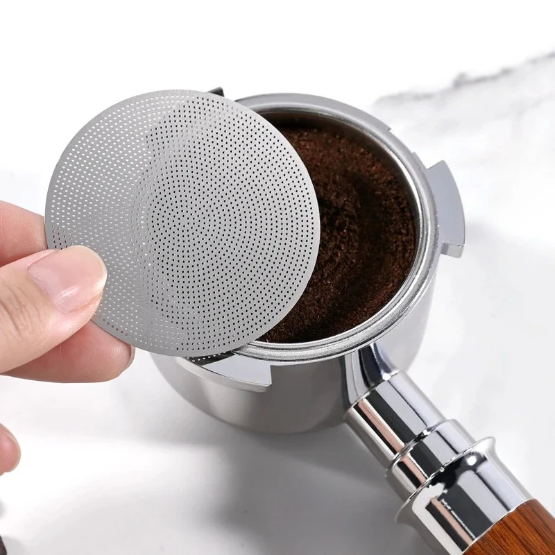 

Espresso Puck Screen Coffee Filter Reusable Stainless Steel Holder 0.2mm For 51/54/58mm Coffee Portafilter Barista Accessories