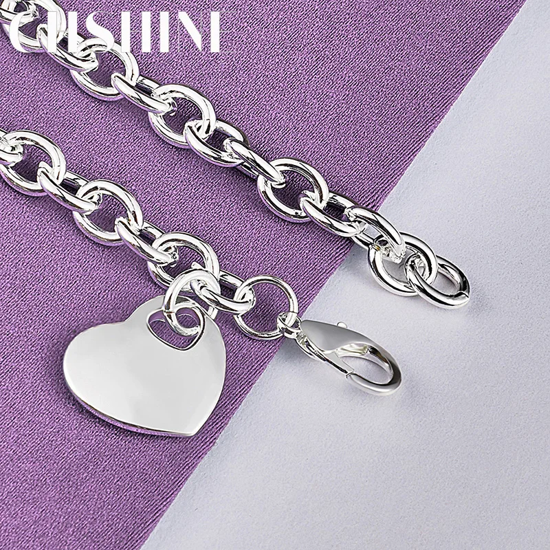 CHSHINE 925 فضة الصلبة سوار على شكل قلب للنساء الرجال حفل زفاف موضة سحر هدايا مجوهرات عالية الجودة #5