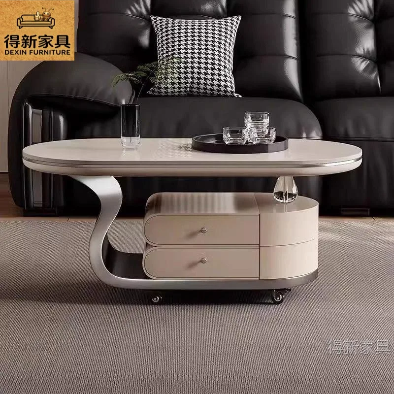 Minimalist modern mobile coffee table for small living rooms, perfect for placing next to your sofa