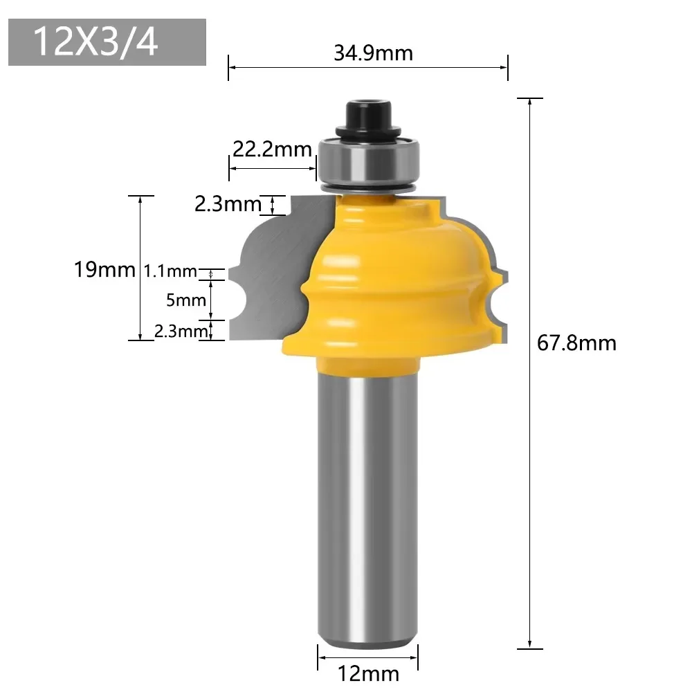 1PC 1/2" 12.7MM Shank Milling Cutter Wood Carving Architectural Molding Router Bit Line knife Woodworking cutter Tenon Cutter
