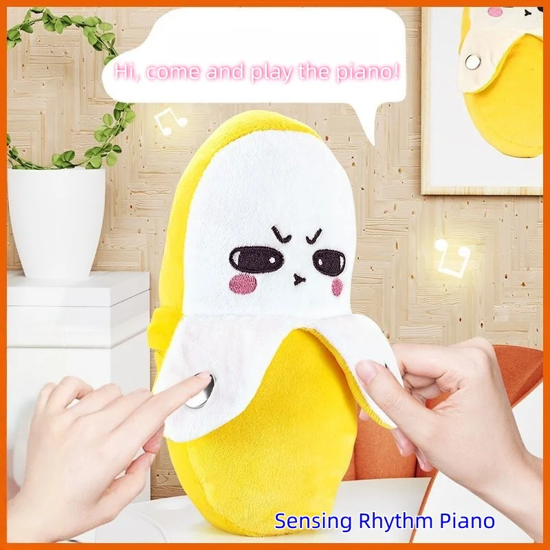 الموز الطفل فاز الاستشعار الإبداعية الفاكهة الجدة الوالدين والطفل الموسيقية التفاعلية البيانو لعبة أفخم دمية هدية الكريسماس