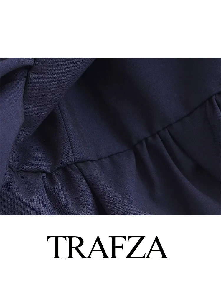 TRAFZA-minissaia chique decorada para mulheres, slim fit, cintura média, zíper lateral, saia curta decorada, desgaste de rua, verão, novo