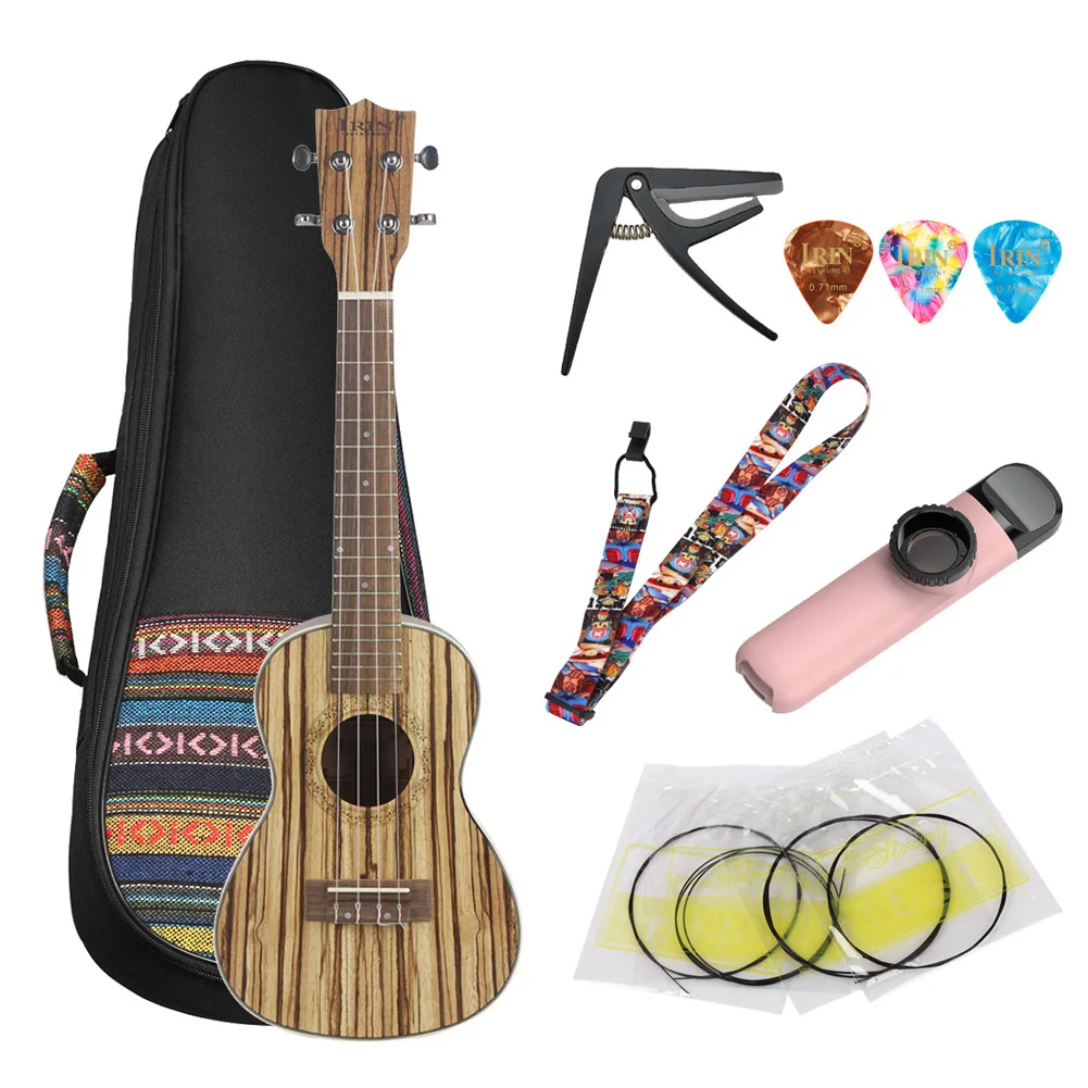 

Wooden Ukuleles Concert Ukulele 21 Inch Zebra Wood Ukelele Beginners Kit With Gig Bag Strap String Picks Capo Kazoo For Kids