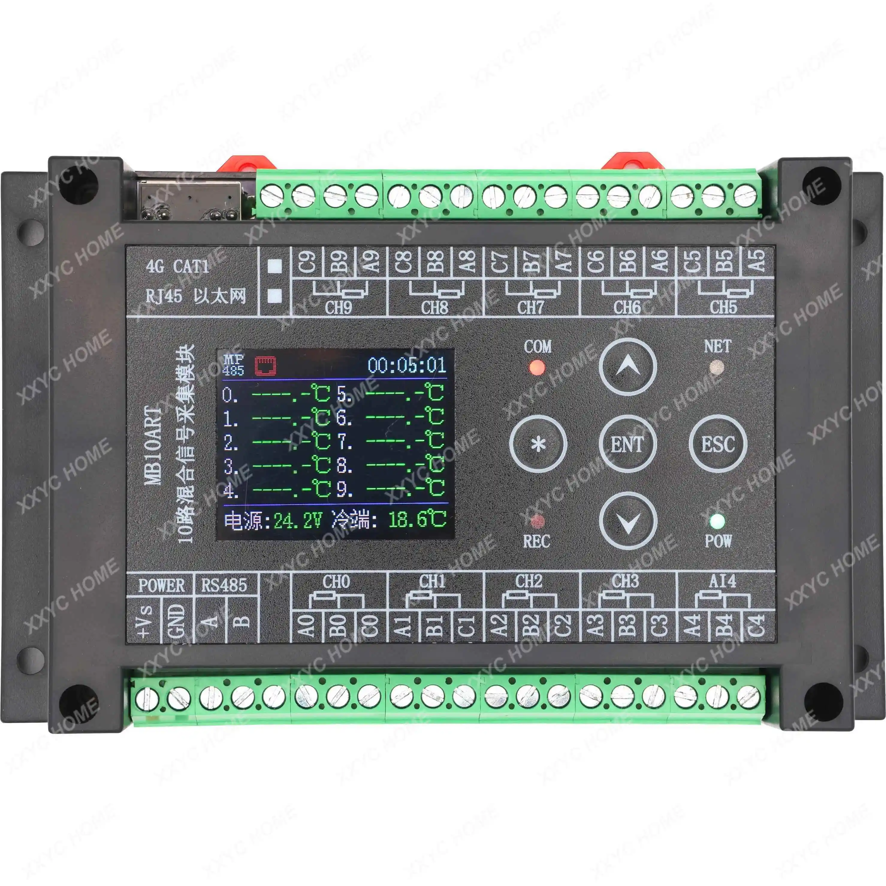 PT100 PT1000 1 Resistance High Precision Temperature Acquisition Module, Ethernet MODBUS RS485