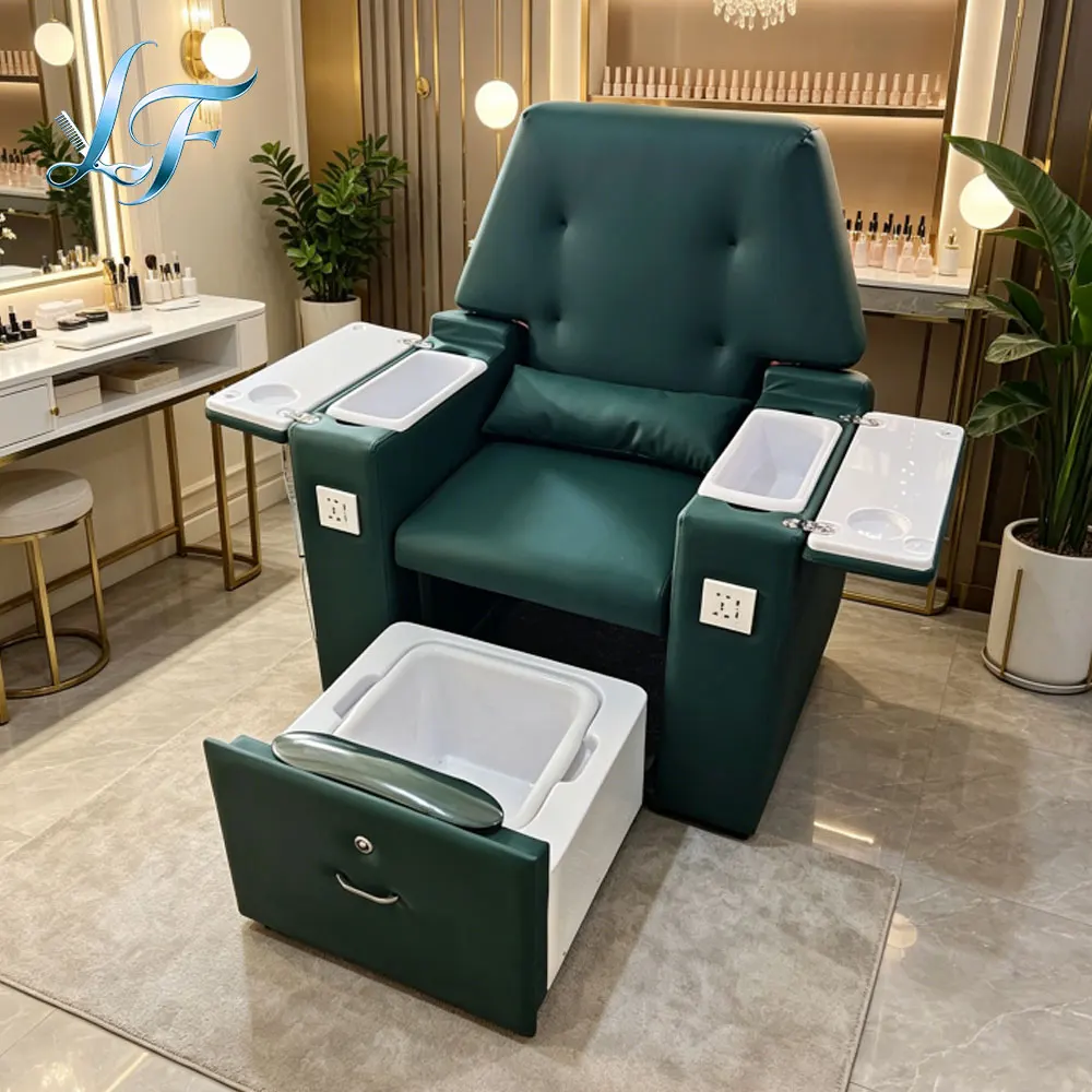 Reclining Design Foot Spa Pedicure Furniture With Foot Basin Liner Without Plumbing System