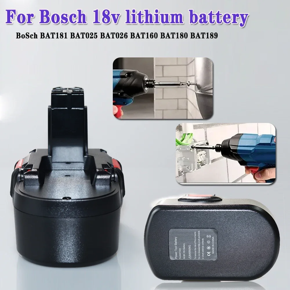 

Ni-MH Rechargeable Battery 18V 6800mAh For Bosch BAT025 BAT026 BAT160 PSR180 VE-2 GSR18