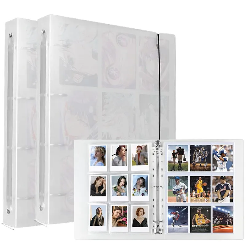 

4 кольца, 9 карманов, рукава для переплета карт, чехол для коллекции карт 900, держатель для альбома, папки, подходят для игр YuGiOh MTG TCG, фото спортивных карточек