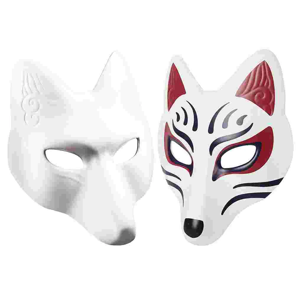 

2Pcs Blank Masks DIY Hand Painted Masks Fox Blank Masks DIY Mask Accessories for Party masquerade mask bulk