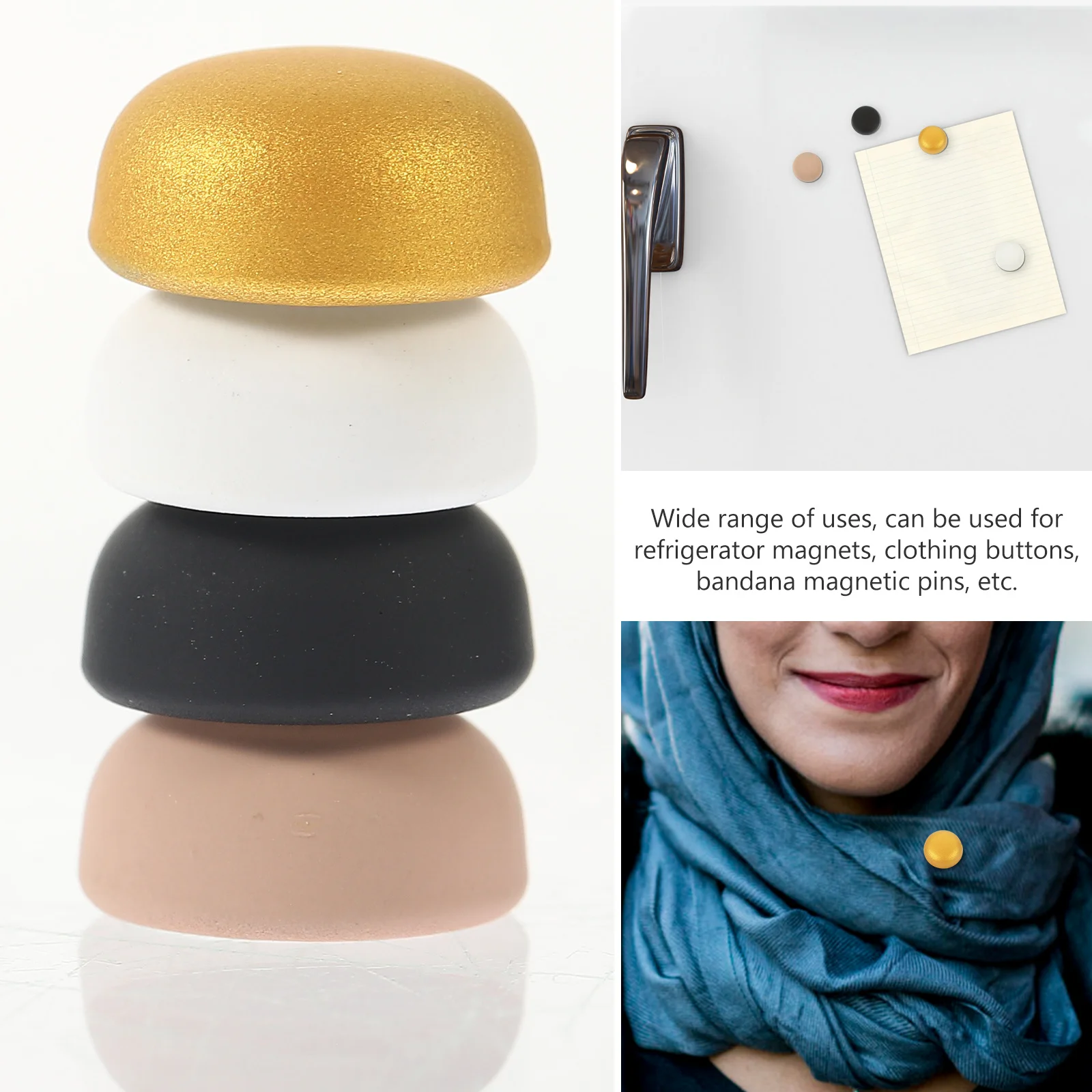 4 قطعة مغناطيس الحجاب الصغيرة سبيكة شال المغناطيسي دبوس أزرار المهنية لتثبيت وشاح المدمجة قابلة لإعادة الاستخدام دبوس مغناطيسي قوي #5