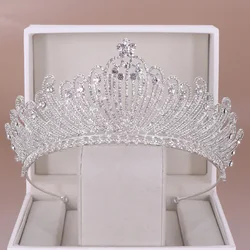 Luxury Crystal Crown Tiara Baroque Rhinestone Prom Diadem Crown Women Bridal Wedding Hair Accessories Jewelry Tiaras And Crowns