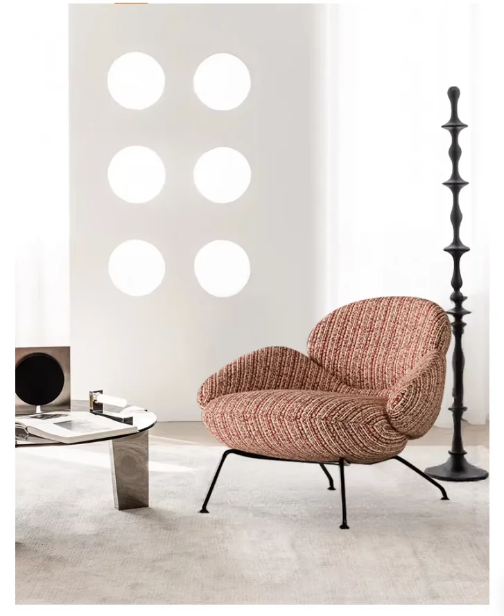 

@Minimalist Upholstered Accent Chair Home Office Creative Leisure Chair Living Room Furniture Italian-Style Negotiation Chair