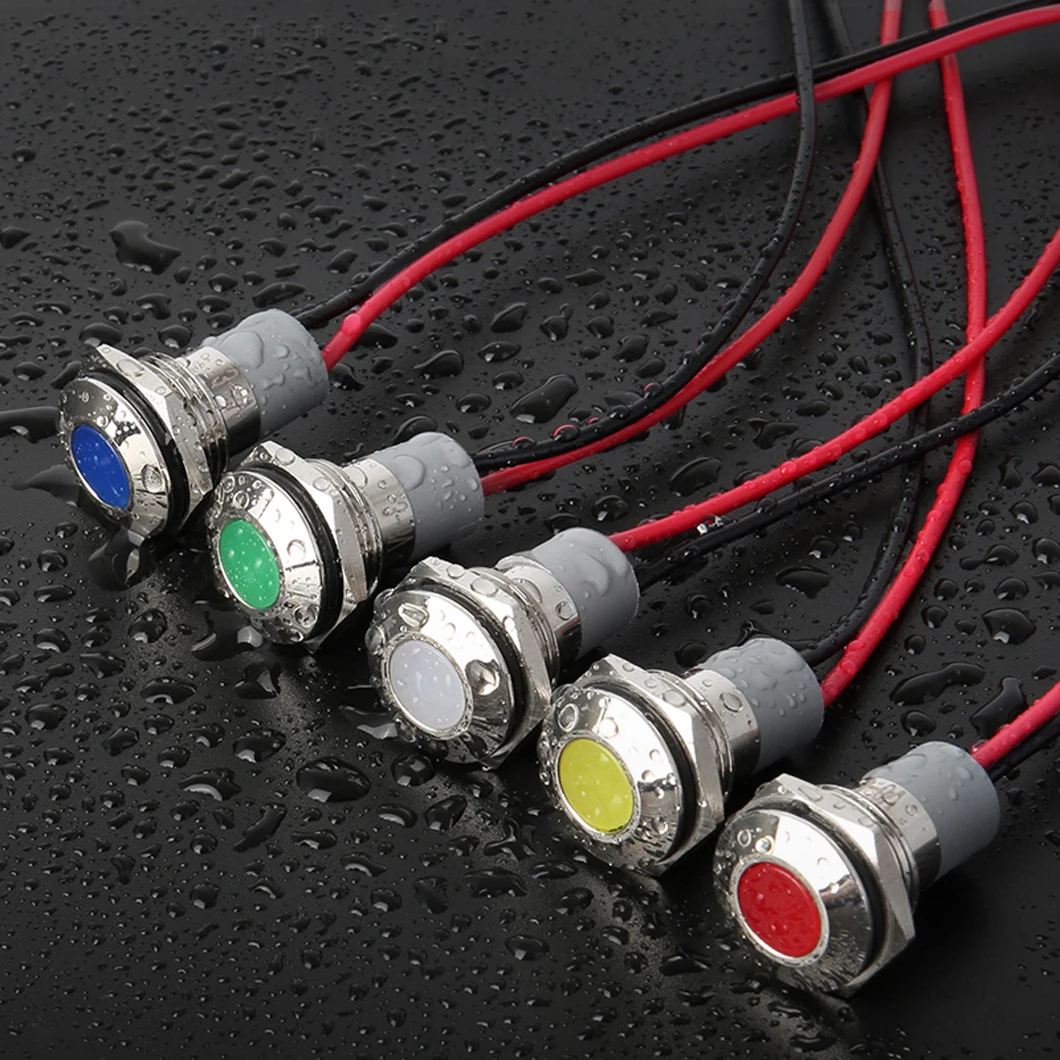 10PCS/LOT 14MM Mini LED Metal Indicator Light Flat/Ball Surface Waterproof Mini Signal Pilot Lamp AC/DC 3-6V/12-24V/110V/220V