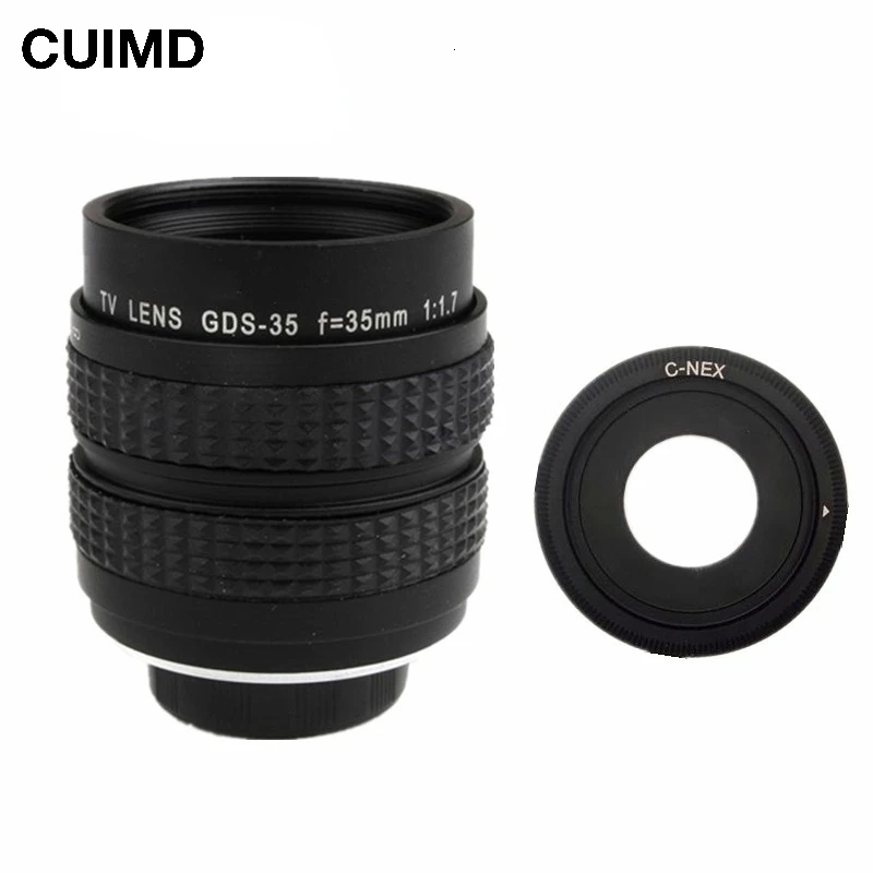 35mm F1.7 CCTV TV Movie lens C Mount to Sony E:NEX3 NEX-C3 NEX-F3 NEX5 NEX5N NEX5R NEX5T NEX6 NEX7 A6000 A6300 A6500