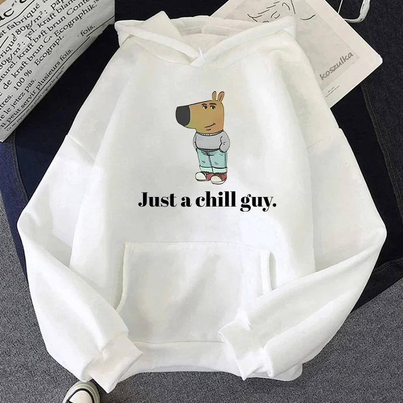 Just A Chill Guy Meme Print Funny Hoodie Women Vintage Harajuku Fashion Sweatshirt Casual Pullover Women Hoodies Clothes