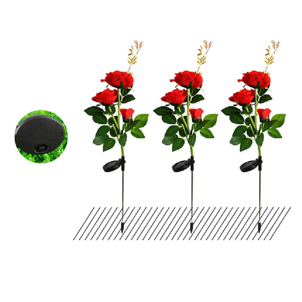 

Solar Rose Flower Light Garden Lamp Waterproof Led Landscape Light For Yard Fence Pool Stainless Steel Outdoor Party