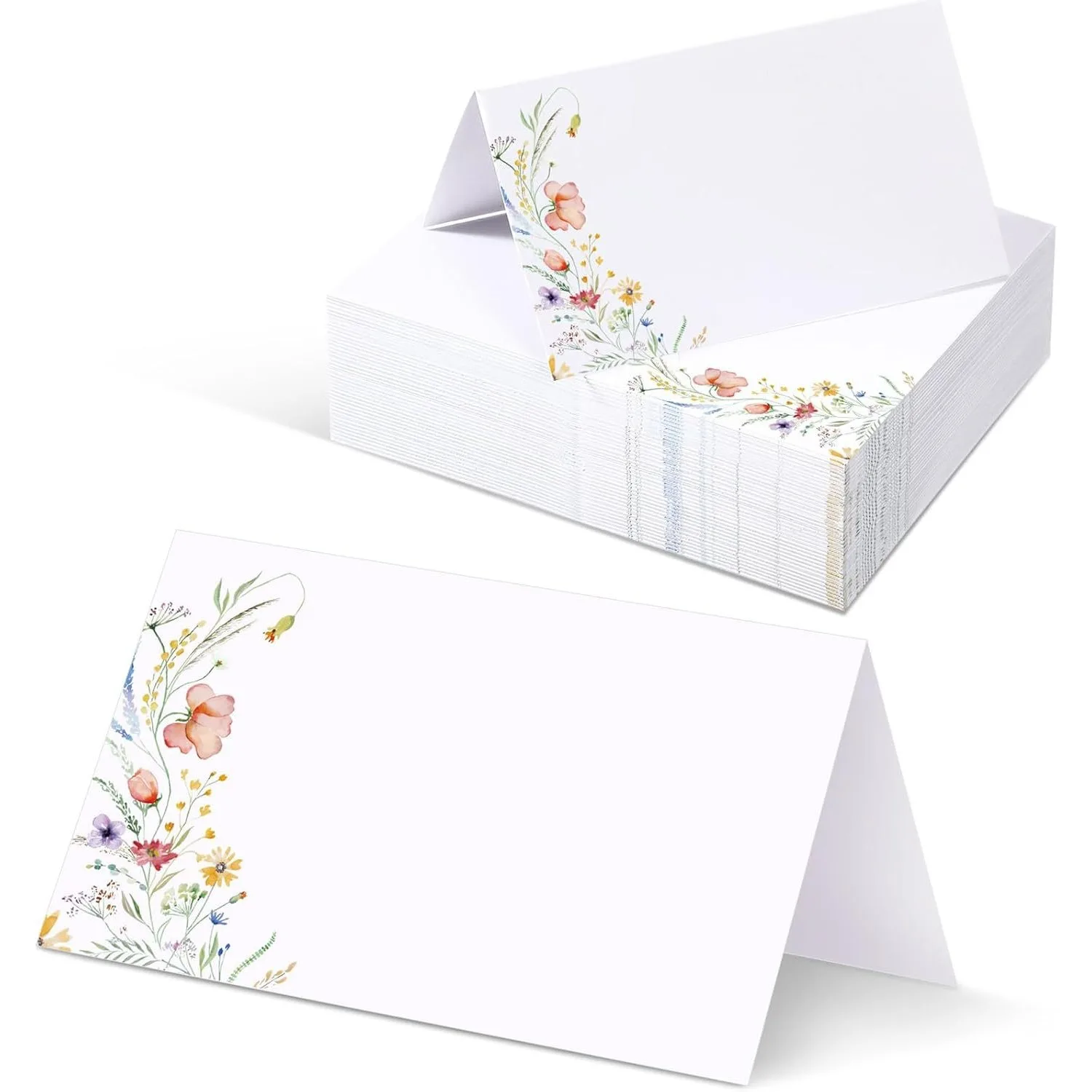 20/50/100 Blatt Blumen Pflanzen Name Tischkarten Hochzeit Sitznummer Tischkarte Geburtstagsfeier DIY Handgezeichnete Grußkarte