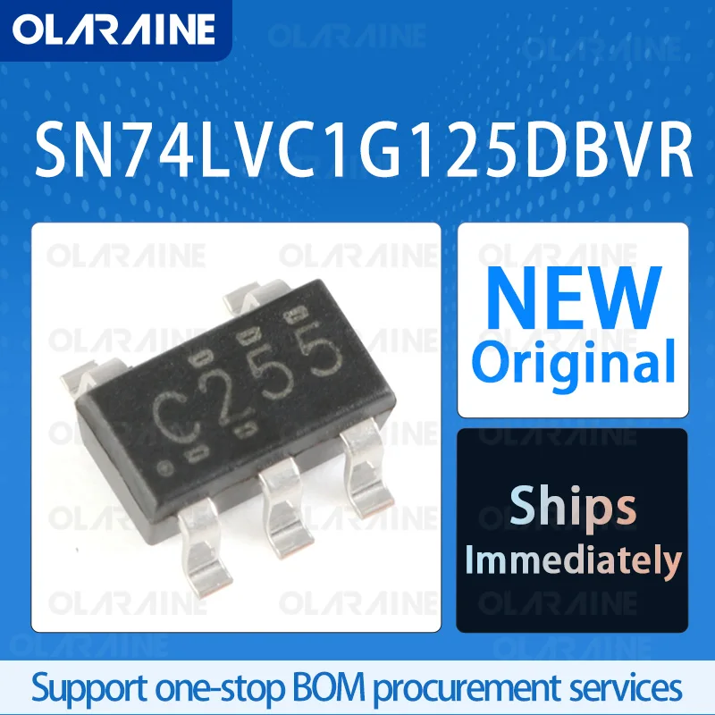 10/50/100Pcs SN74LVC1G125DBVR SOT-23-5 original ic chip Buffers and line drivers RoHS 1 Output Voltage 5.5 V Current 10 uA