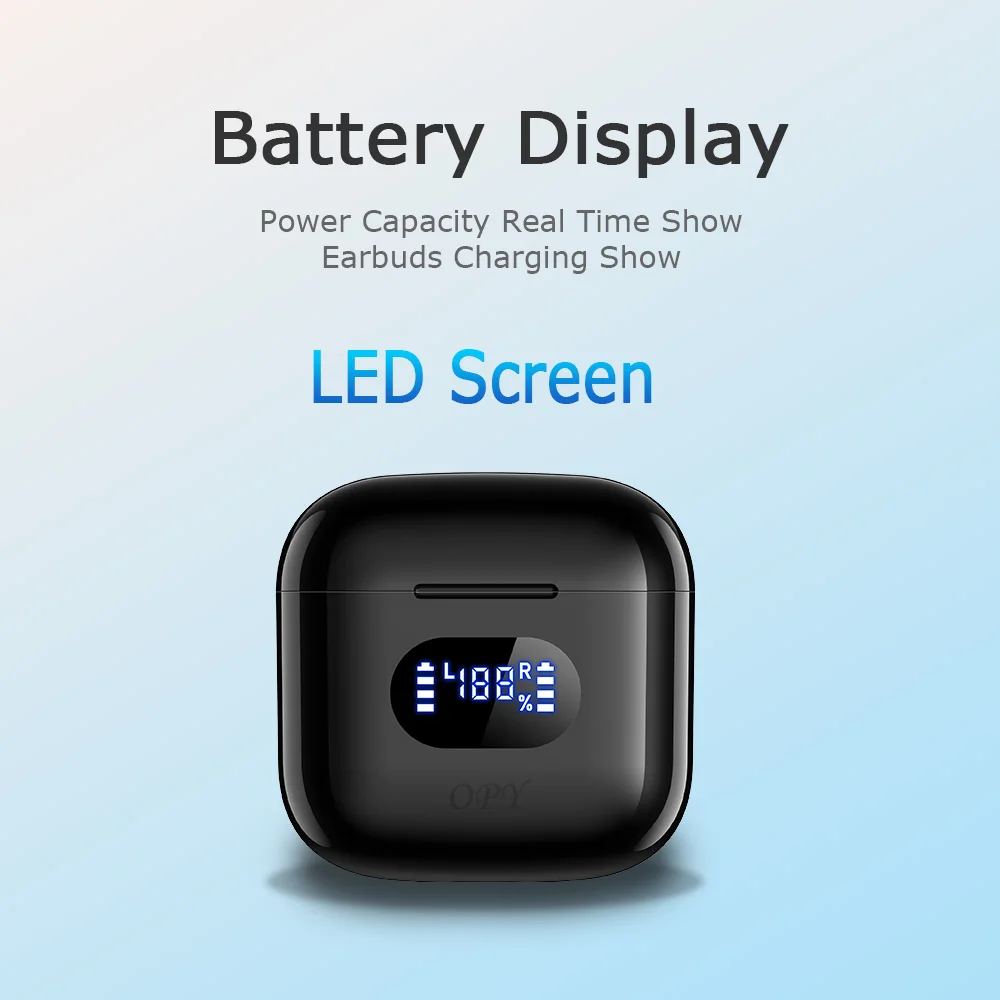 Opy Wireless Bluetooth Earbuds 5 - 7 Hours Listen Time Battery Capacity Display Screen Intelligenthifi Stereo Tws Headphones
