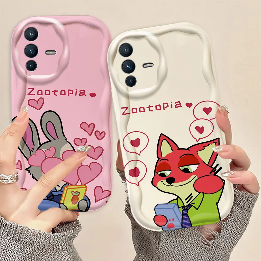 Cartoon D-Disneys Zootopia 3D Wave Phone Case For VIVO S1 T1 V15 V20 21E V23 V23E V25 V25E V27 V27E V29E V30 V40 V30E Case Funda