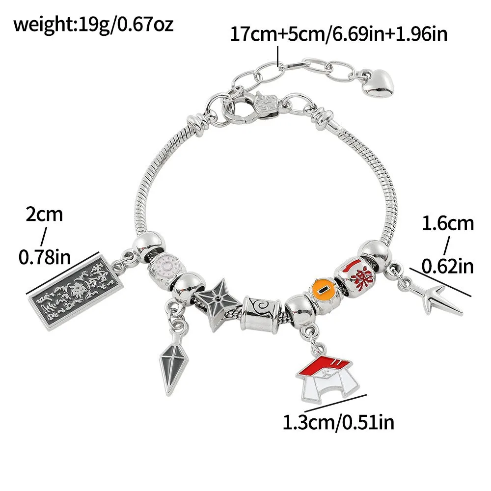 Popular Anime Naruto Hiruzen Sarutobi Hat Shuriken Ninja Beaded Bracelet for Fans Accessories Gifts