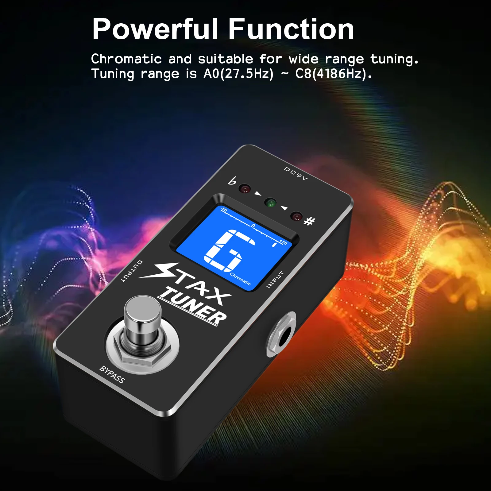 

Stax Tuner Pedal,Chromatic Guitar Tuner Pedal Fast and Accuate Tuner for High Precision ± 1 Cent with Pitch Indicator