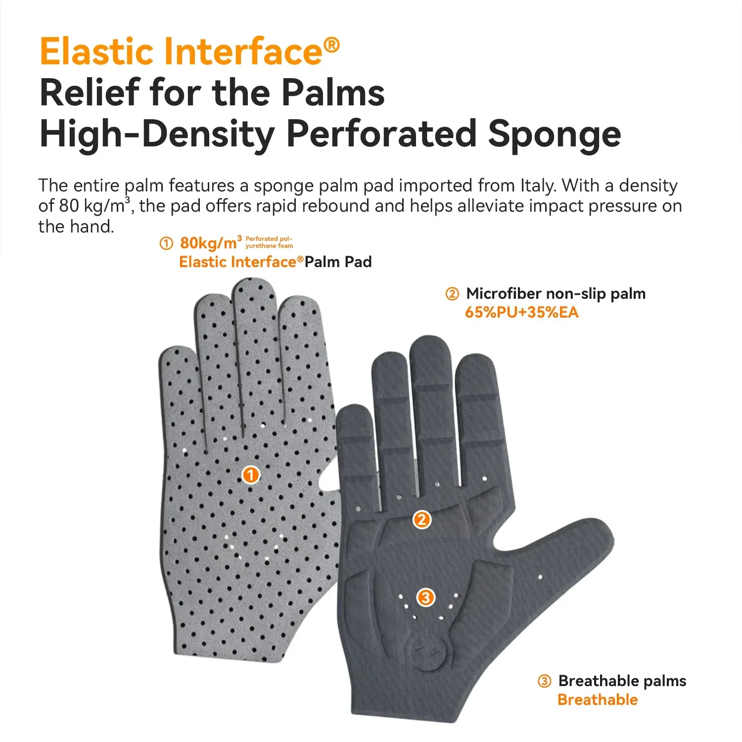 ROCKBROS Long Finger Bike Gloves Touchscreen Breathable Lightweight Gloves with Thickened Palm Pad Shock-Absorbing Bike Gloves