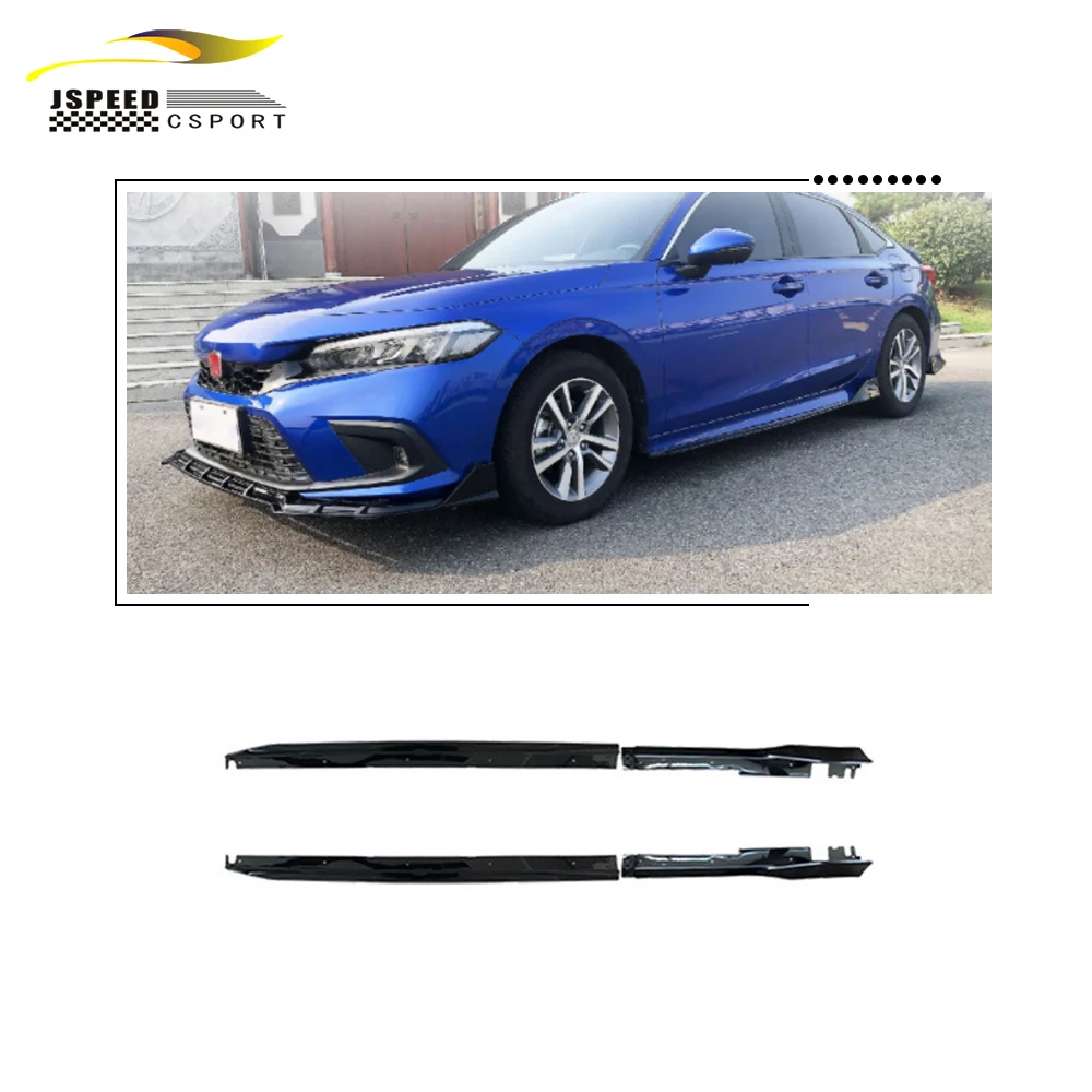 

Подходит для Honda Civic 11-го поколения 2021 2022, аксессуары, боковые юбки из АБС-пластика, окрашенные в черный цвет