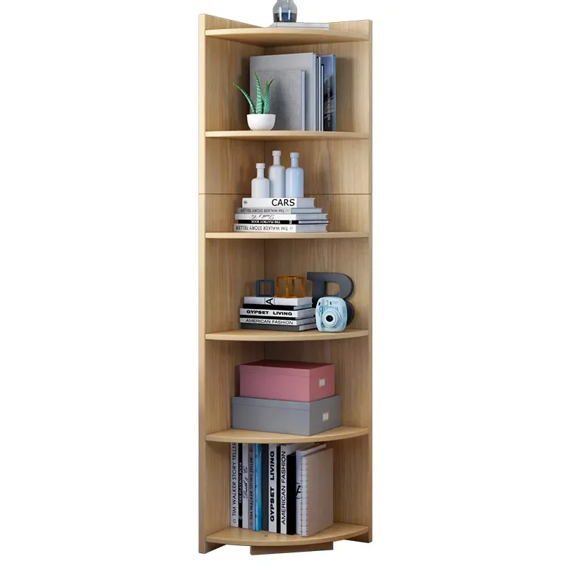 Custom Corner Bookshelf Multi Tier Floor to Ceiling Storage Rack Simple Desk Organizer for Living Room Bedroom Home Office