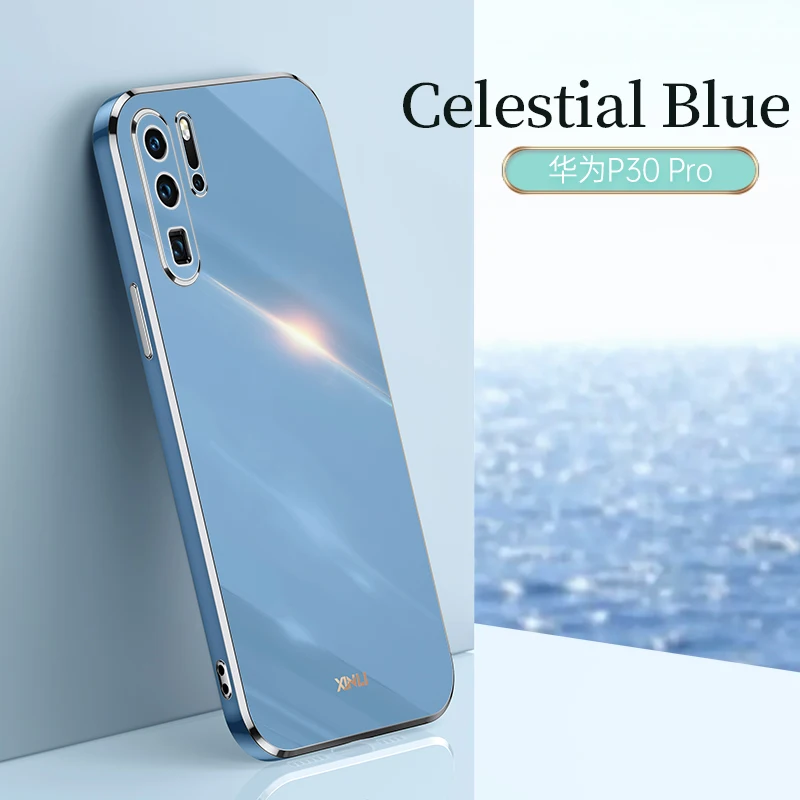 Luxury Square Plating Phone Case For Huawei P30 Pro Lite P30Pro P30Lite 5G ShockProof Soft TPU Back Cover Fundas