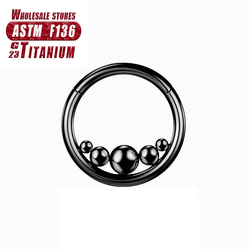 F136 Titan Piercing Schwarzer Nasenring Implantatqualität Scharnier Seamles Ohrring Clicker Knorpel Septum Daith Tragus Schmuck Geschenk – Detail 10