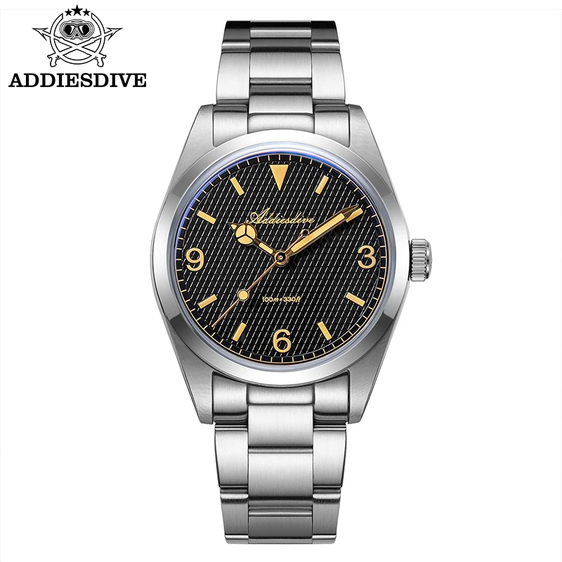 

ADDIESDIVE Top Brand Men's Luxury Stainless Steel Wristwatch Bubble mirror glass BGW9 Luminous 100m Waterproof Quartz Watches