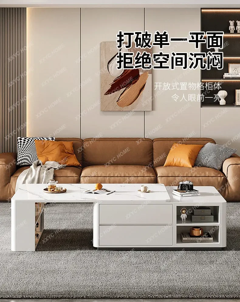 Modern Design Coffee Table Wood Extendable Rectangular Premium Coffee Table Living Room Storage Tavolino Da Salotto FurnituresY