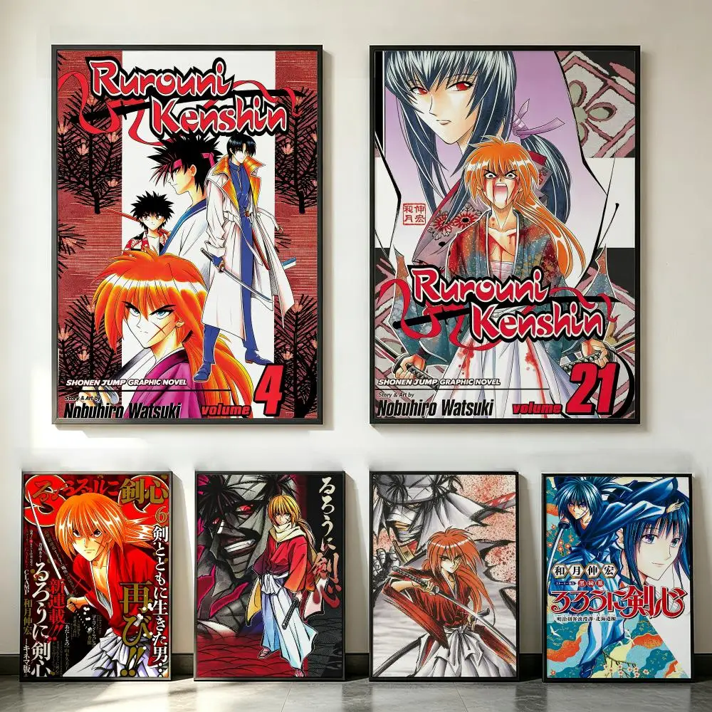 anime Rurouni Kenshin Poster Poster HD Trendy SelfAdhesive Wall Art Print For Living Room Bedroom Dorm Office Home Gift
