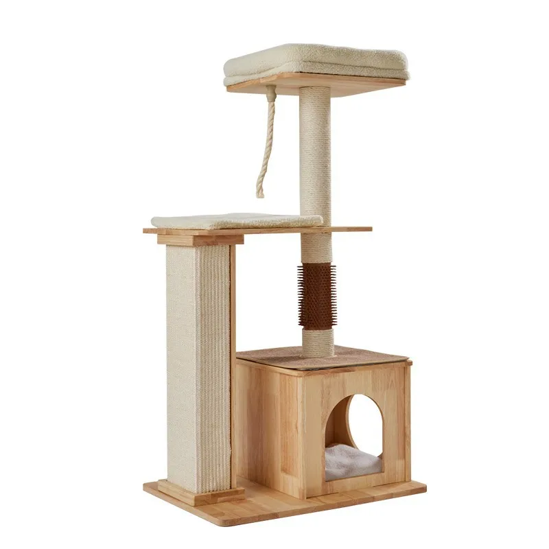 

Solid Wood Sisal Cat Scratching Post Luxury Cat House Cat Trees & Scratcher