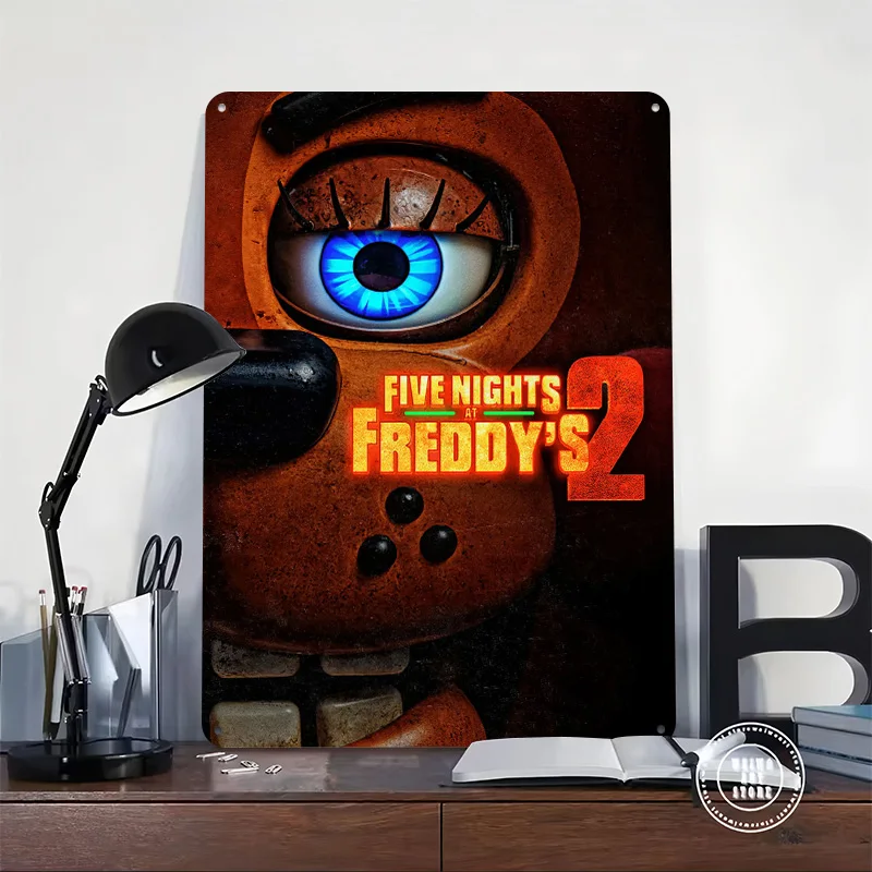 Five Nights At Freddy's 2 Metal Poster Customized Wall Art Retro Vintage Tinplate Signs for Fans Desk Decor Bar Accessories Room