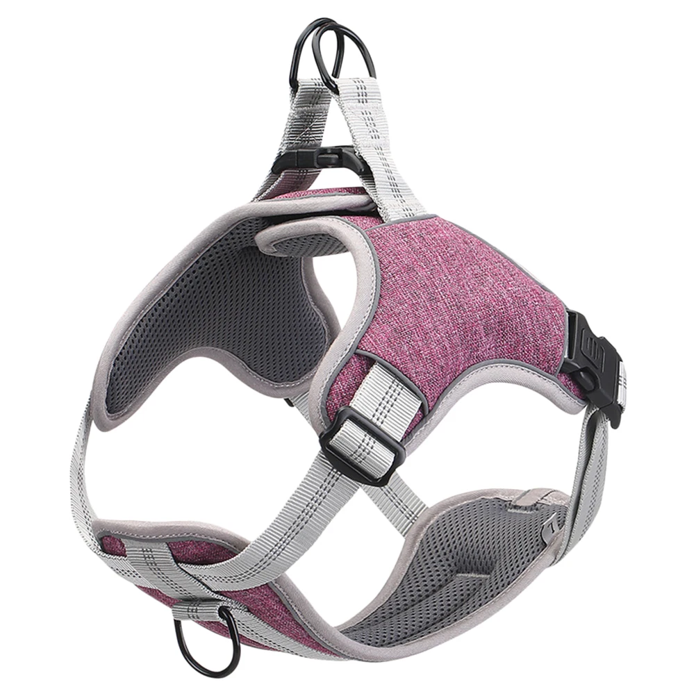 

Comfortable Lightweight Pet Harness Breathable Dog Chest Straps Vest Type Chest Back Reflective Adjustable Purple M Cat Leashes