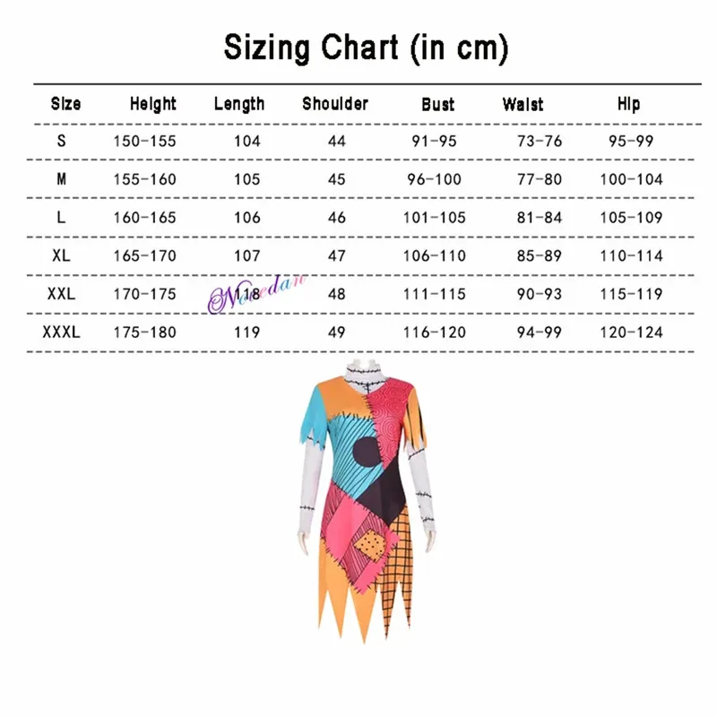 

COSda@Sally The Night Before Christmas Dress Women Fancy Horror Halloween Costume Skelington Cosplay Dress Birthday Party Clothi