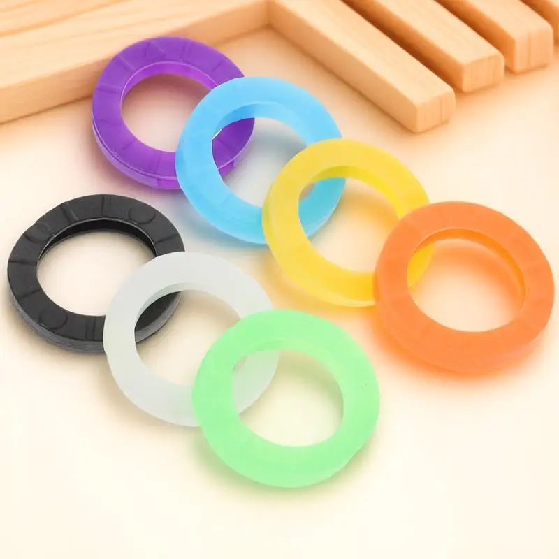 

24Pcs Multicolor Silicone Key Caps Elastic Stretchy Wearable Key Identifiers Sleeve Color Coding Rings Odorless Comfortable