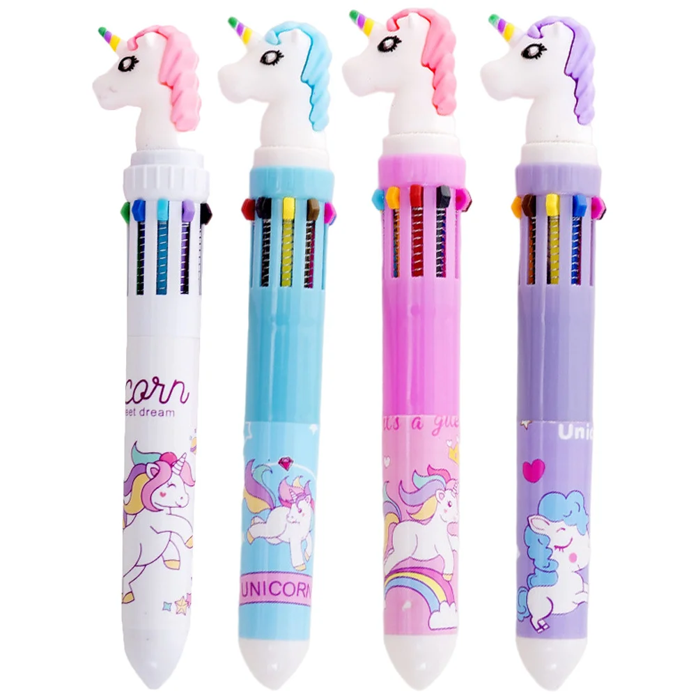 

4Pcs Colorful Ballpoint Pens Delicate Design Multi-Function Writing Pens Portable Household Stationery for Teens Gift Idea