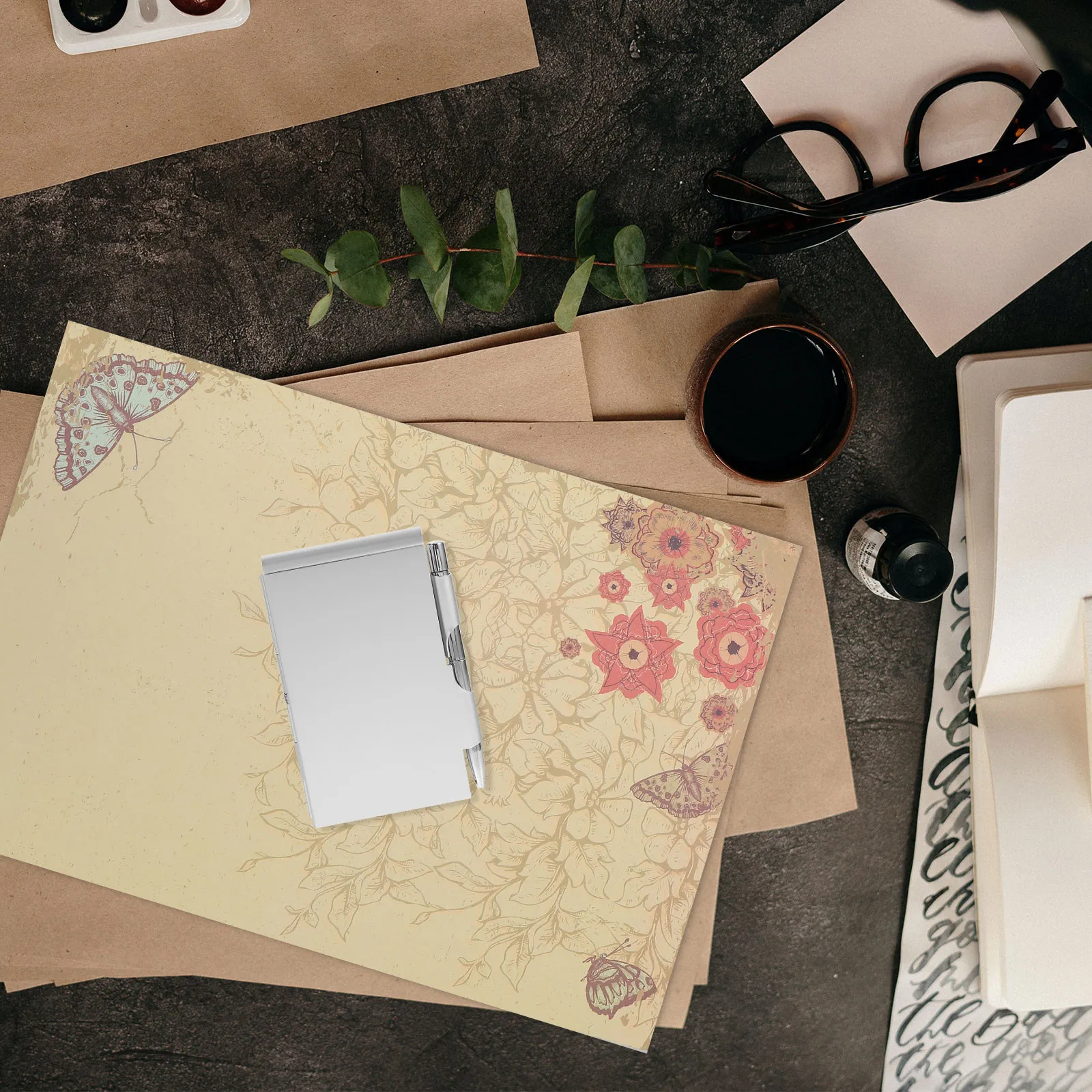 Aluminum Alloy Pocket Notebook Metal Shell Mini Notepad with Pen Holder Compact Memo Pad for Office School Portable